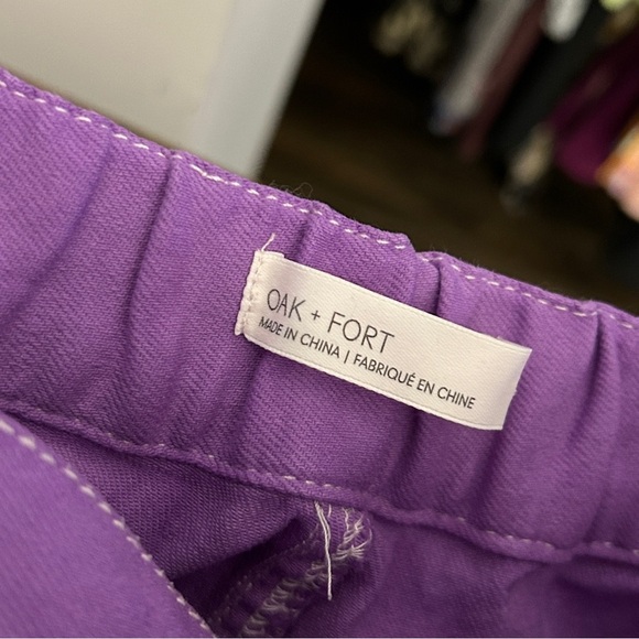 Oak + Fort Vibrant Purple High-Waisted Pants M - Picture 7 of 13
